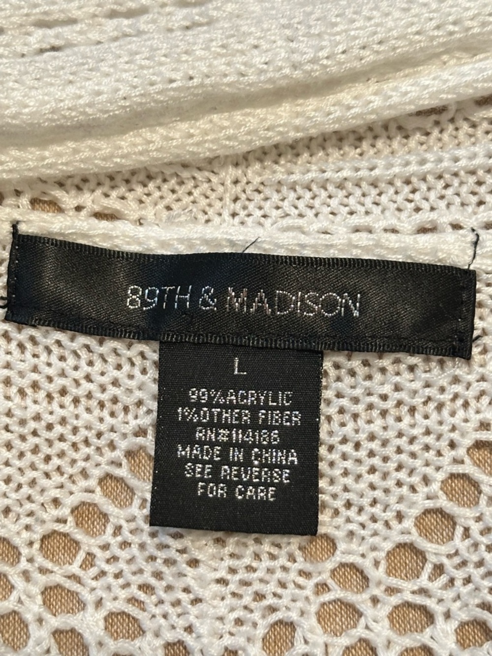 89th & Madison Cream Open-Knit Long Cardigan - Picture 6 of 10